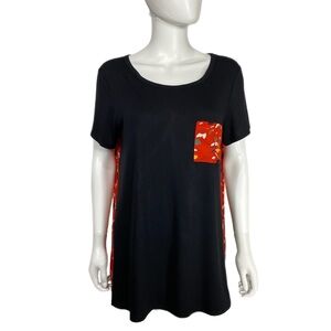 Paisley Grace Mix Media Pocket Front Curtain Back Top